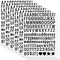 4680 Letter Stickers 30 Sheets Alphabet Stickers 0.5in Vinyl Self-Adhesive Number Alphabet Stickers
